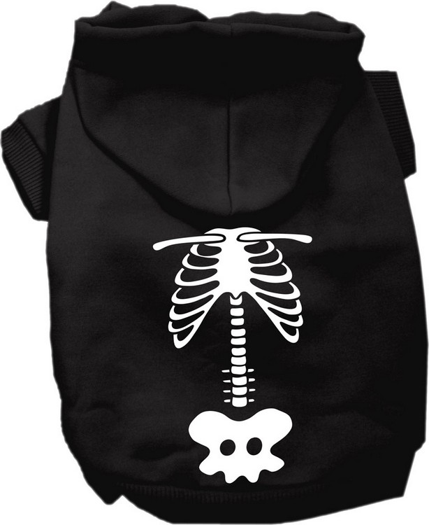 Paw Skellington Costume Screen Print Dog Hoodie Black Size XS